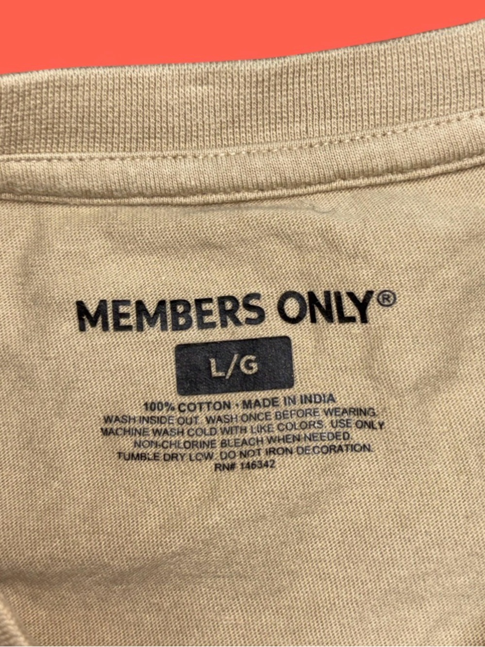 Members Only Beige Teddy Bear Embroidered Short Sleeve T Shirt Size Large - Picture 4 of 5